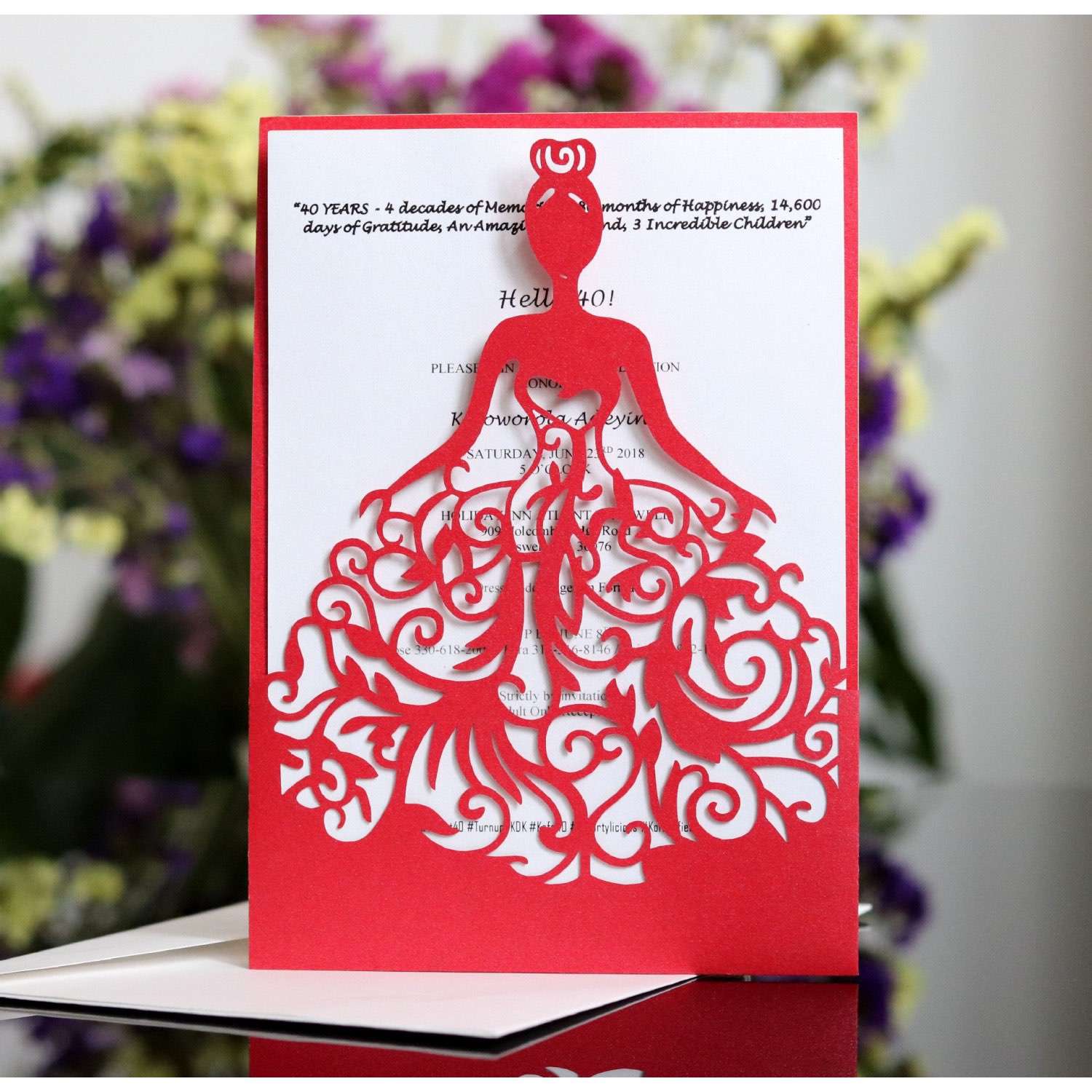 Invitation Card With Envelope Wedding Card  Modern Marriage Invitation Laser Cut